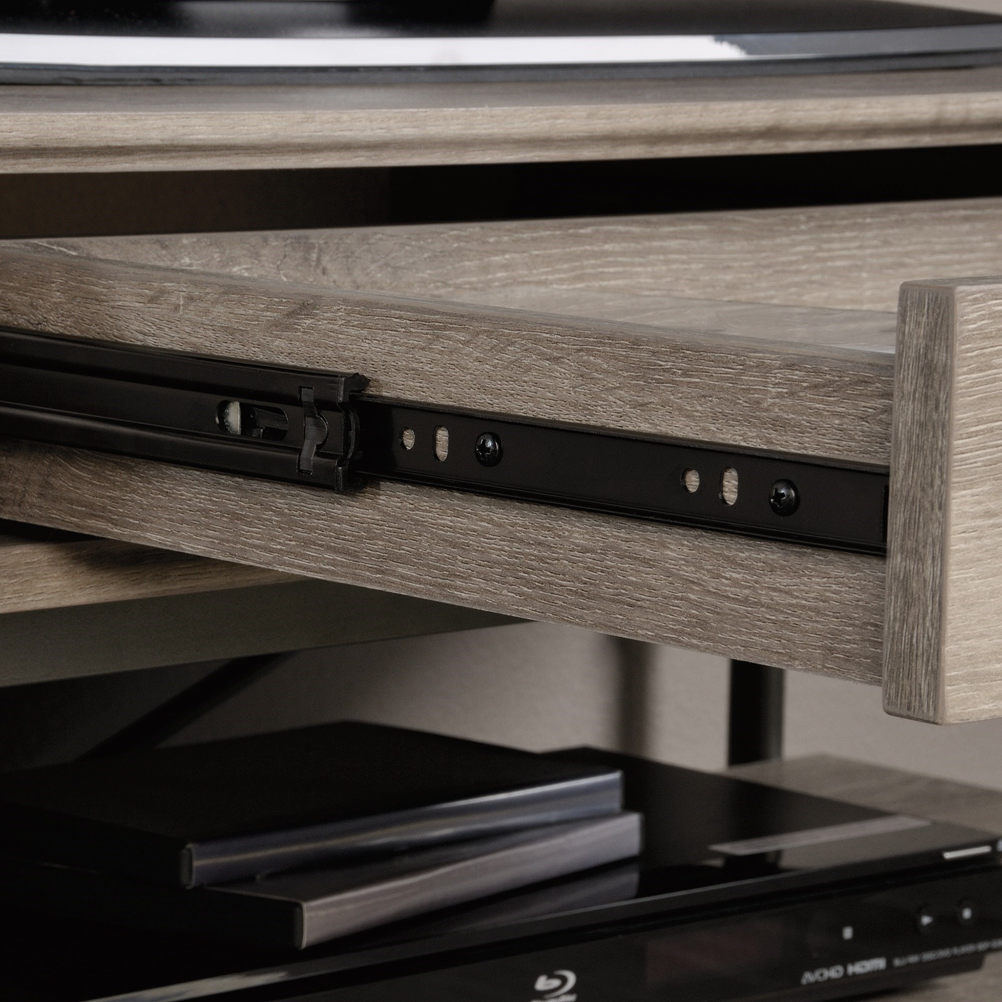 Sauder Canal Street TV Stand with Metal Frame Darvin Furniture TV